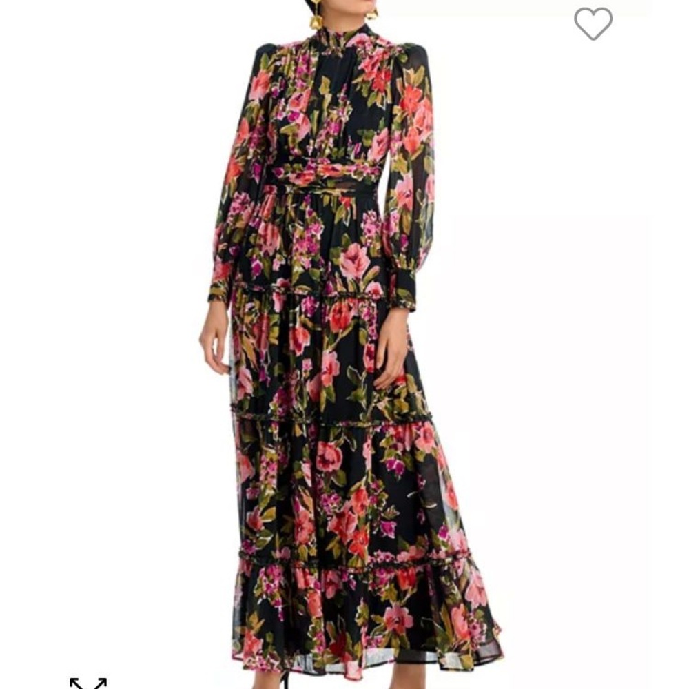 Aqua Vibrant Floral Long Sleeve Dress